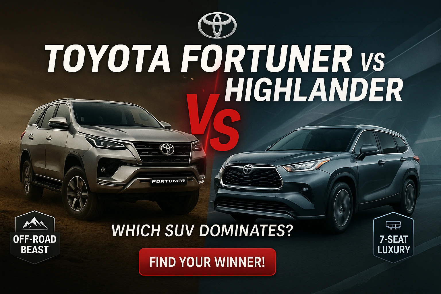 Toyota Fortuner vs Toyota Highlander
