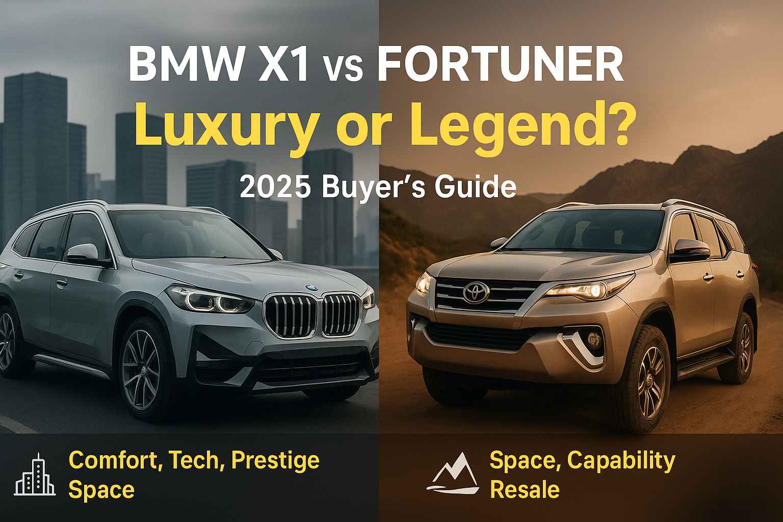 BMW X1 vs Fortuner – Design, Mileage & Maintenance Compared BMW x1 vs fortuner
