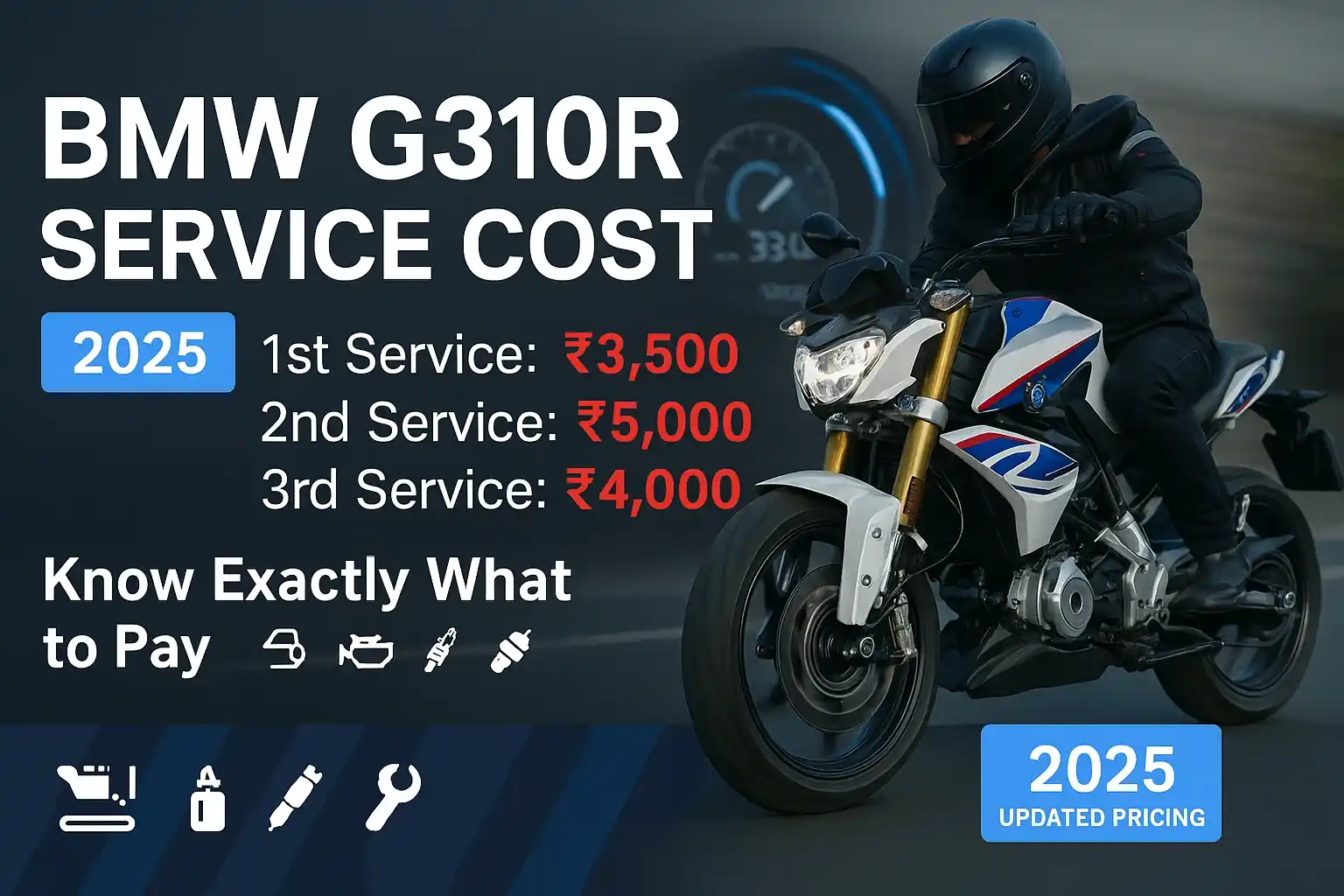BMW G310R Service Cost in India (2025): What Owners Pay & What to Expect BMW G310R Service Cost